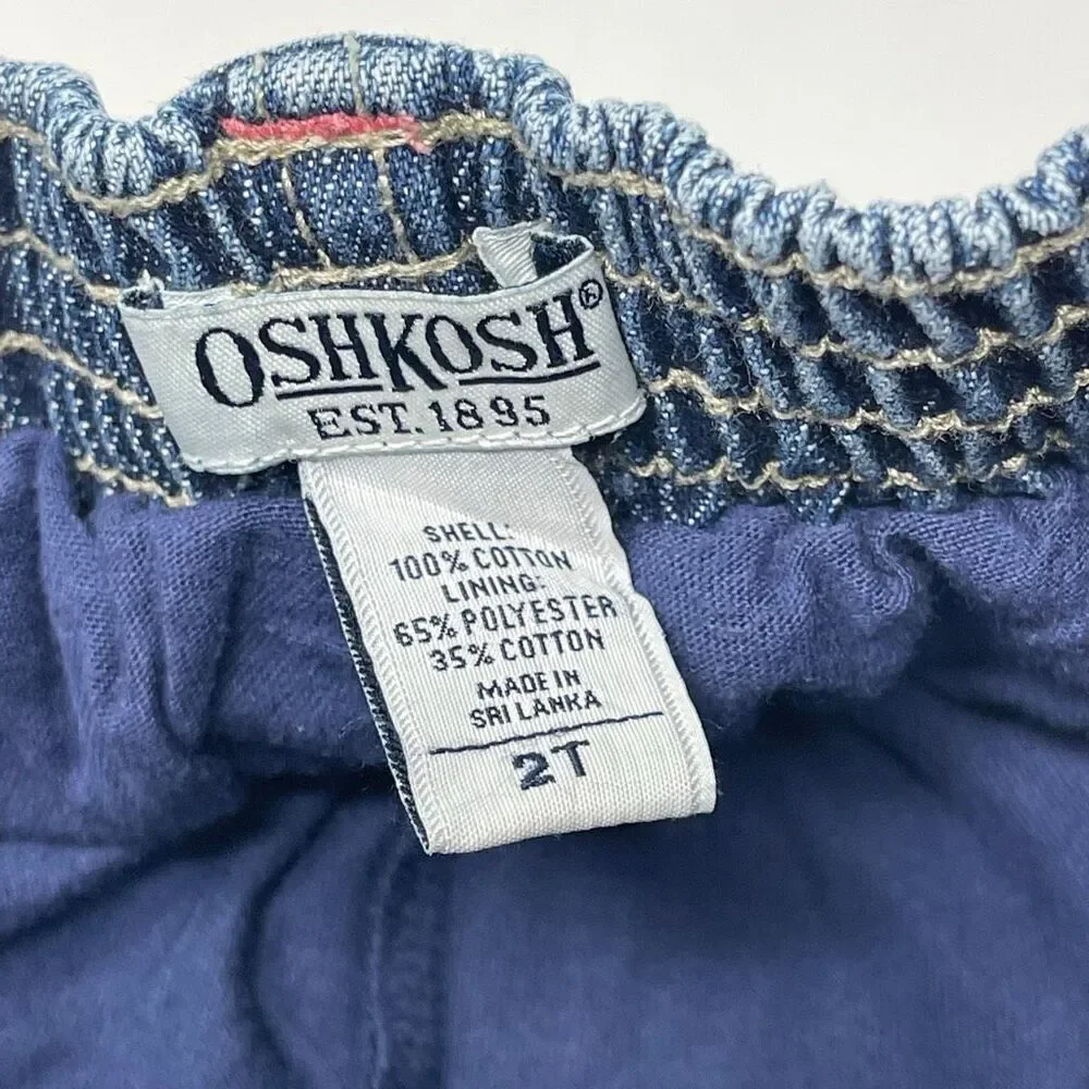 Vintage Y2K Osh Kosh B’Gosh Red Flare Pants & Ruffle Denim Skirt Girls Size 2T